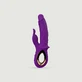 Conejo realista vibrador de silicona con cosquilleador de clítoris - morado