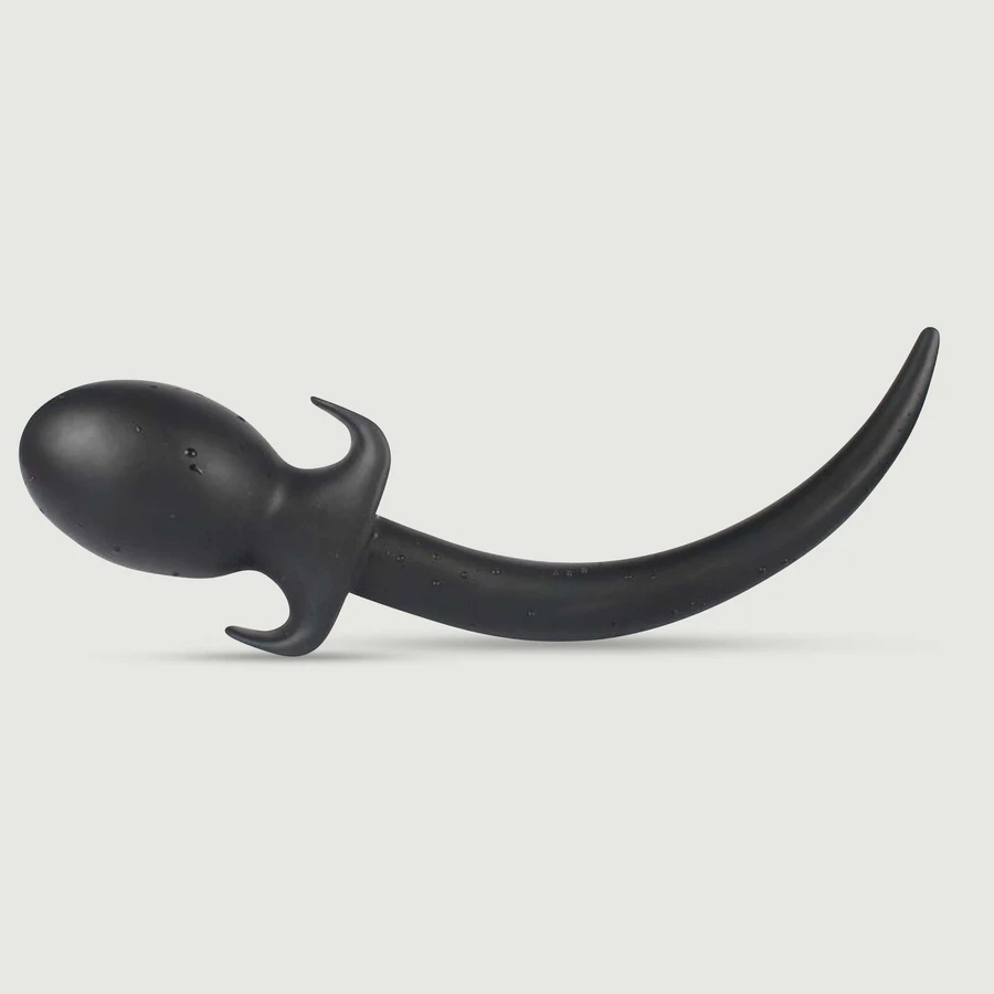 Plug anale medio Doggy Tail - Nero