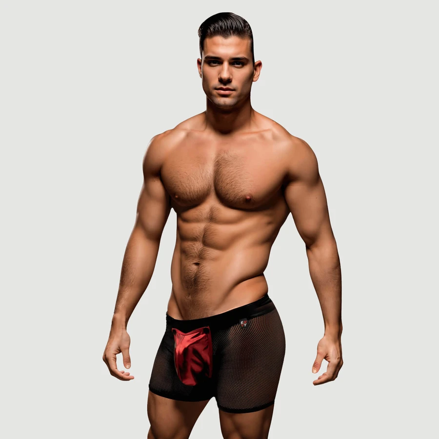 Snap Down Mesh Boxer Brief - Black - Medium/Large