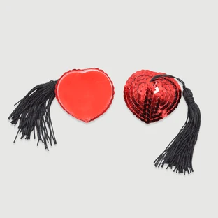 Tepelpasteitjes met lovertjes - Rood/Zwart
