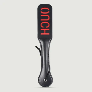 Série Domme Pagaie en faux cuir avec découpe OUCH et double couche - Noir