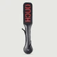 Domme Series Faux Leather Paddle With OUCH Cutout & Double Layer - Black