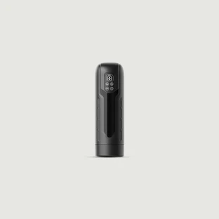 Masturbateur masculin intuitif à poussée et rotation avec vibration - noir