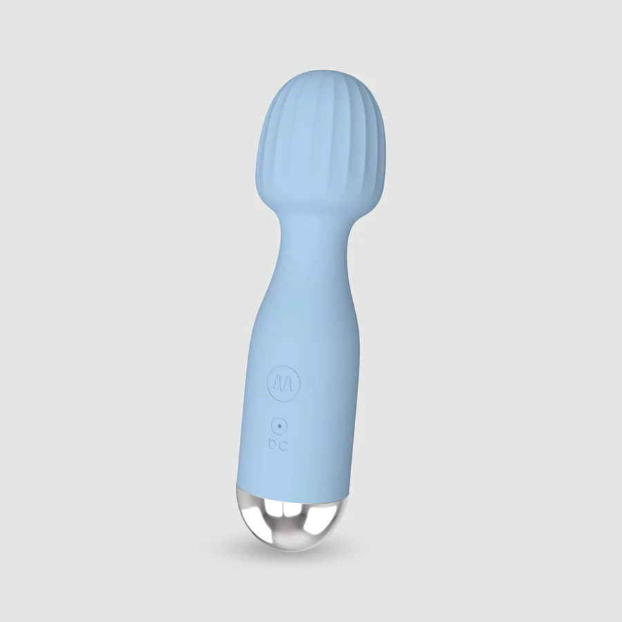 Ava Petite baguette de massage puissante en silicone - Bleu clair