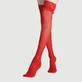 Sensual Look Stockings With Lace - Red - Small