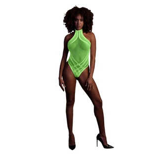 Glow In The Dark Body with Halter Neck - Green - One Size
