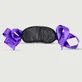 Satin Augenbinde Maske mit Bändern - Schwarz