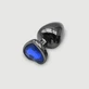 Anal Collection Plug anal metálico grande con corazón - Negro/Azul claro