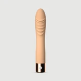 Vibrator puternic din silicon lichid cu nervuri Bendy Realistic - maro