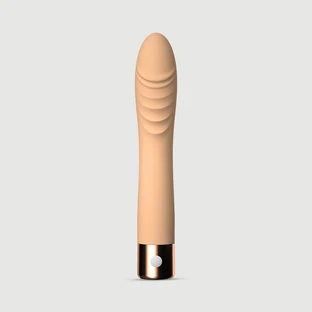 Vibrator puternic din silicon lichid cu nervuri Bendy Realistic - maro