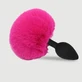 Großer Bunny Tail Butt Plug aus Silikon für Anfänger - Fuchsia