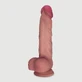 Stefan 21 cm Gode ultra réaliste en silicone double couche avec boules et ventouse - Chair