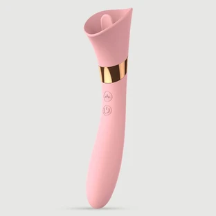 Vibrateur en silicone Double Pleasure pour la langue et le point G - Rose