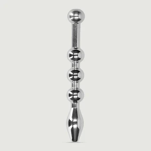 Metal Penis Beaded Sounding Plug 8 mm - Silver