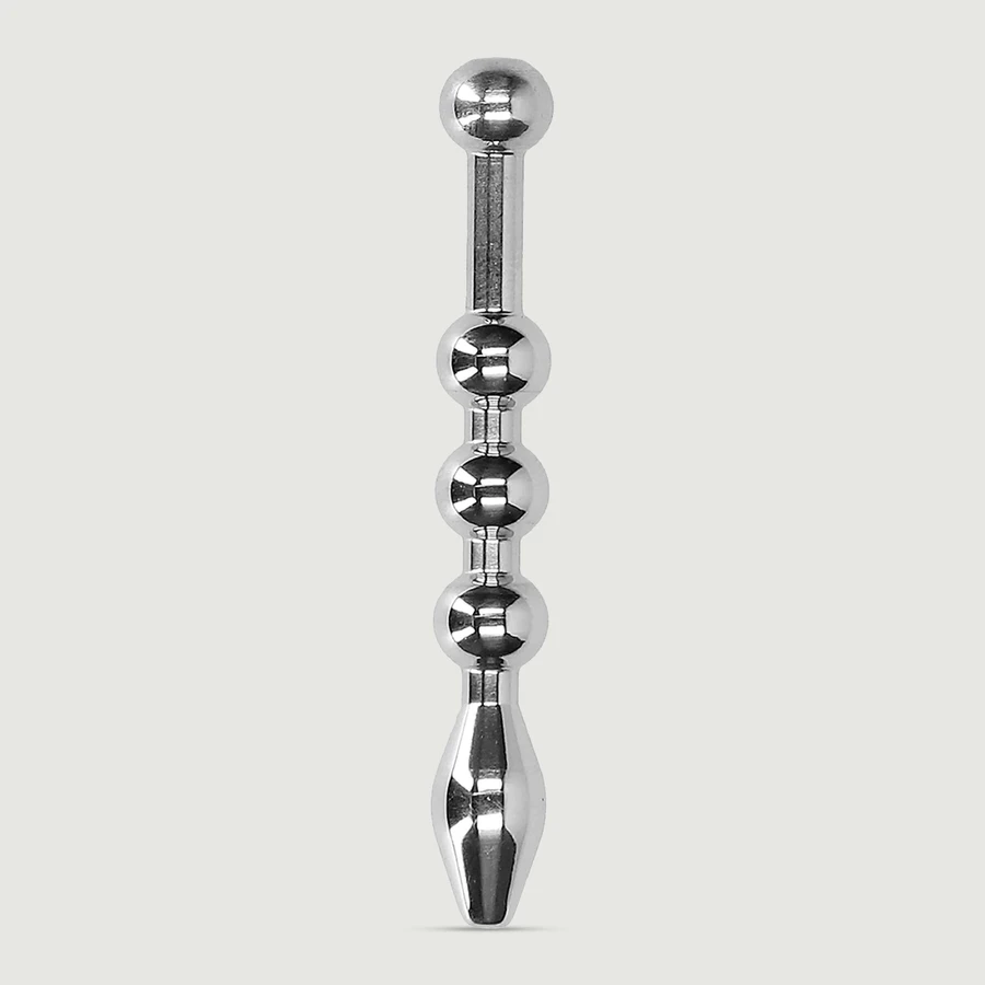 Metal Penis Beaded Sounding Plug 8 mm - Silver