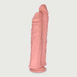 Atlas 26,5 cm Double Realistic Silicone Dildo with Suction Cup - Flesh