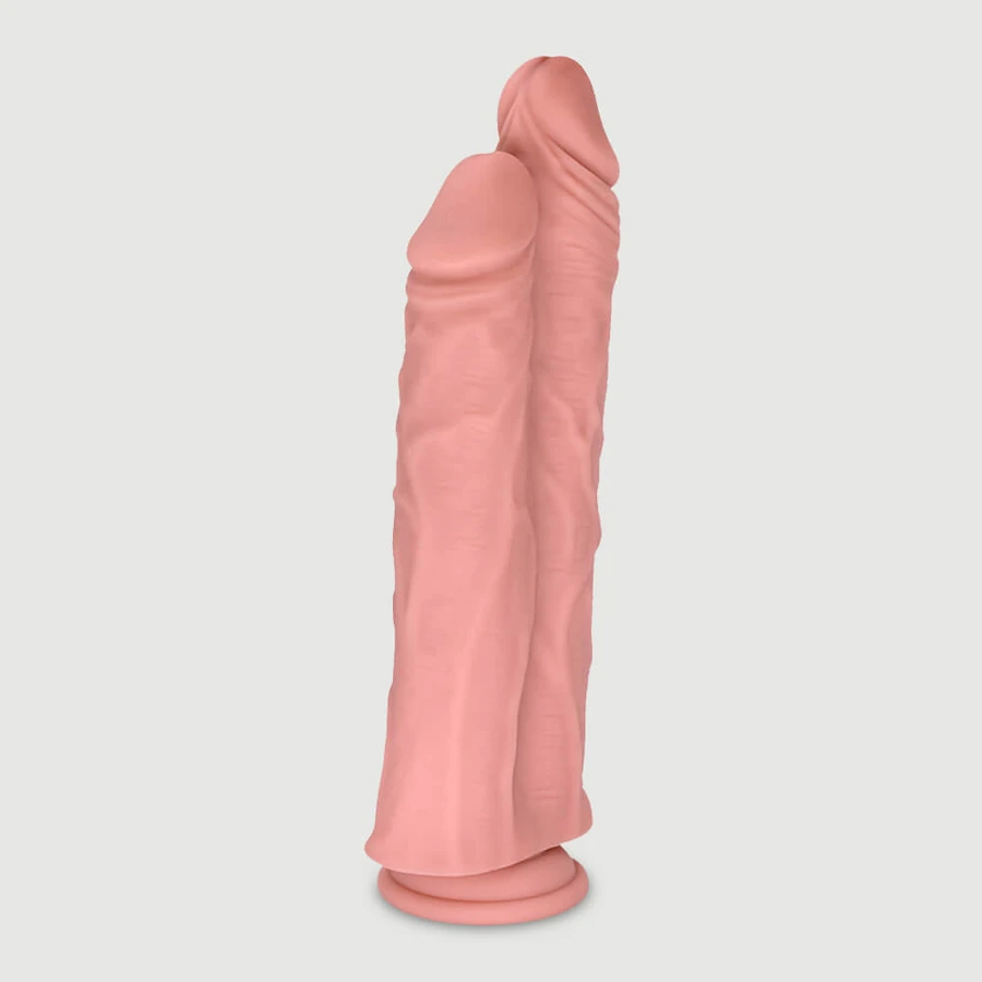 Atlas 26,5 cm Double Realistic Silicone Dildo with Suction Cup - Flesh