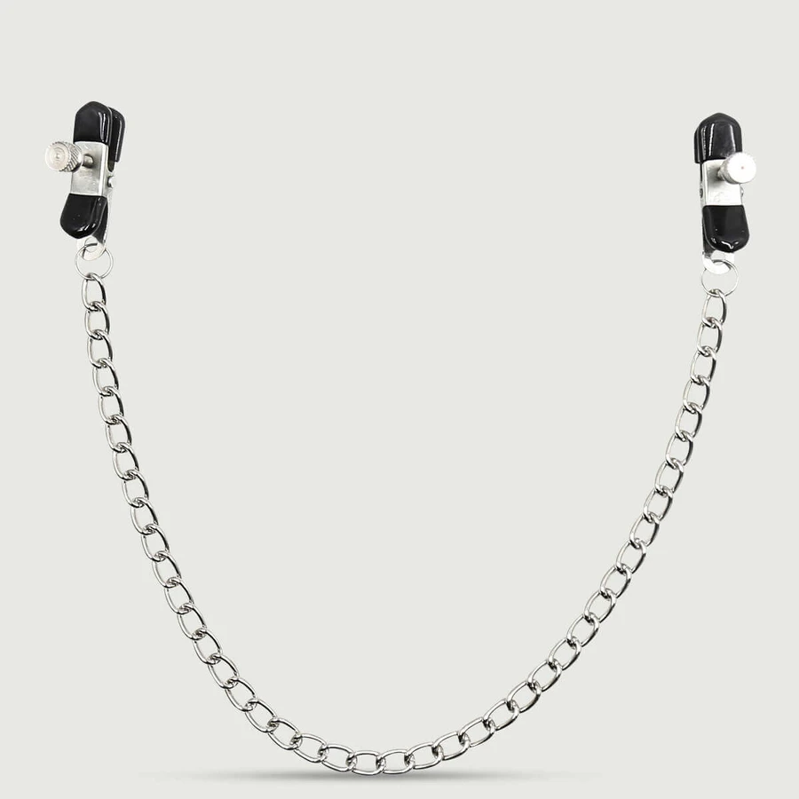 Tepelklemmen Met Ketting & Verstelbare Druk - Zilver