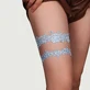 Beenring met bloemenstrik - Blauw - Een maat