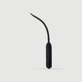 155 x 6.5 mm Spiral Silicone 1 Speed Vibrating Urethral Sound - Black