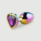 Anal Collection Small Metal Butt Plug with Heart Jewel - wielokolorowy/fioletowy