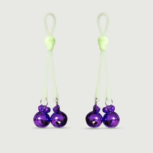 Nipple Clamps With Bells - Purple