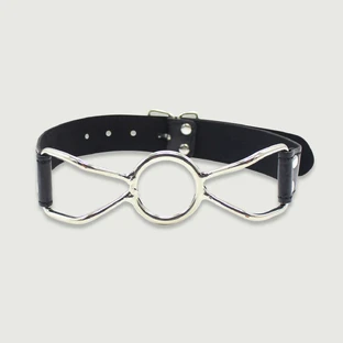 Metal Spider Gag With Leather Strap - Silver/Black