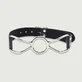 Metal Spider Gag With Leather Strap - Silver/Black