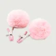 Adjustable Nipple Clamps With Fur Pom Poms - Pink