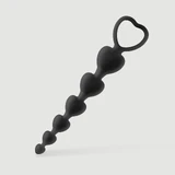 Anal Intruder Perline anali in silicone a forma di cuore - Nero