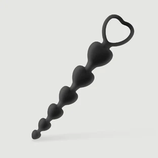 Bolas anales de silicona en forma de corazón Anal Intruder - Negro