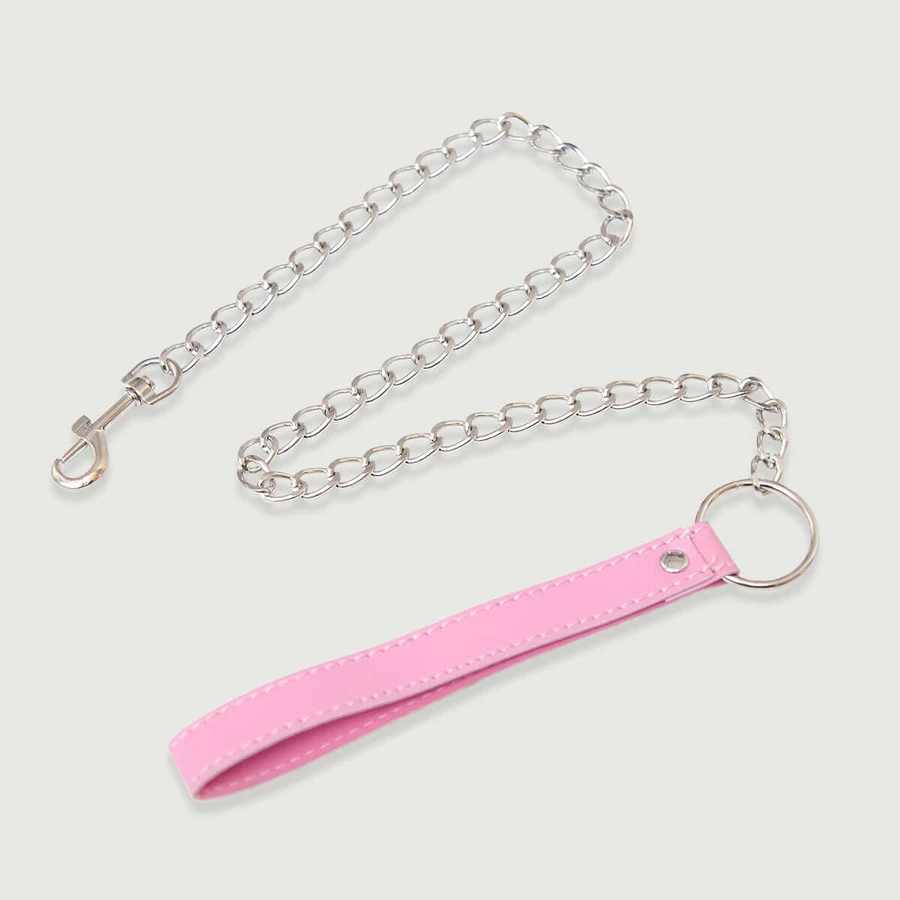 Kettingriem Met Leren Handvat - Roze