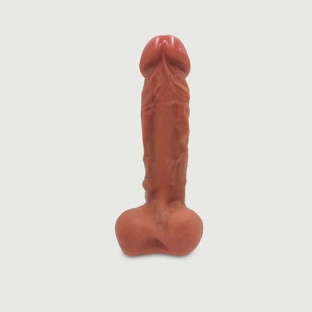 18 cm Realistische Siliconen Dildo Voor Sexopolis Seksmachines - Bruin