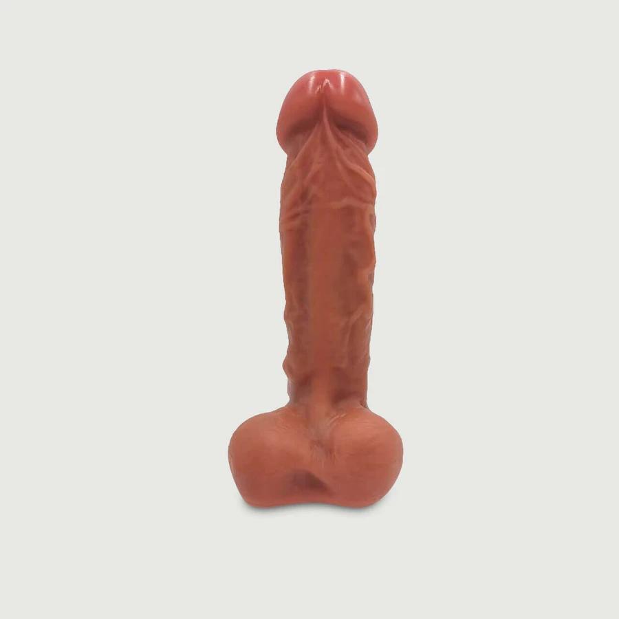 18 cm Realistische Siliconen Dildo Voor Sexopolis Seksmachines - Bruin