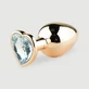 Anal Collection Plug Anal Pequeño de Metal con Joya de Corazón - Negro/Transparente