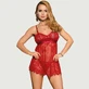 Elegante kanten sexy babydoll - Rood - Eén maat