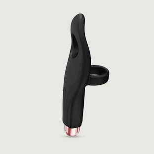 Tickle Me Fingervibrator mit Silikonhülse - Schwarz