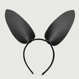 Leather Bunny Ear Headband - Black