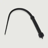 Flogger With Long Tail & Textured Handle - Black