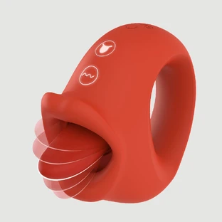 Eros Sexopolis 10 Function Vibrating Tongue Clitoral Stimulator - Red