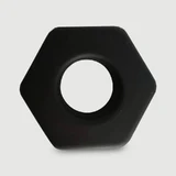 Dick's Nut Fat Liquid Silicone Flexibele Cock Ring 45 mm - Zwart