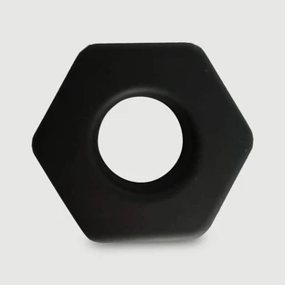 Anillo para el pene flexible de silicona líquida Dick's Nut 45 mm - Negro