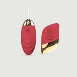 Prachtige op afstand bedienbare siliconen geribbelde vibrator - Rood