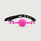Ball Gag With Silicone Ball and Locking Buckle - Fuschia