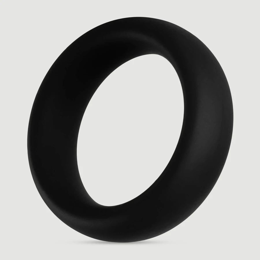 Forto F-64 40 mm Wide Silicone Small Cock Ring - Black