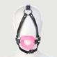 O-Ring-Knebel mit Silikonlippen und Kieferriemen - Pink