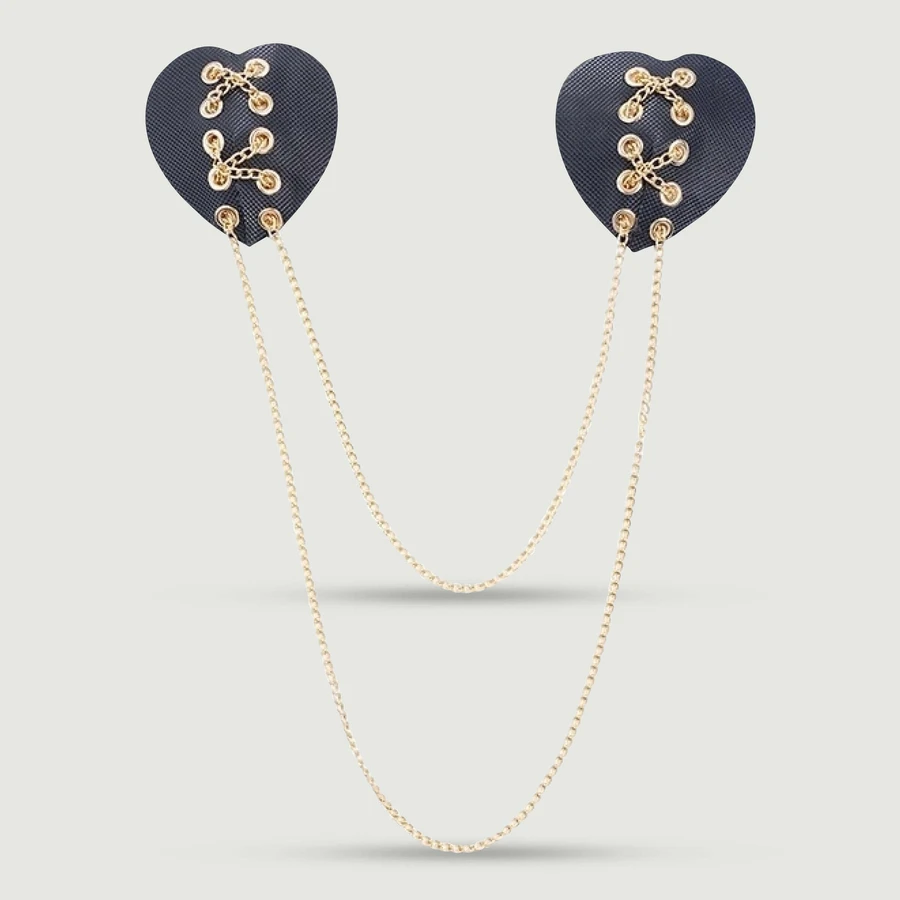 Tepel Hart Covers met Gouden Ketting