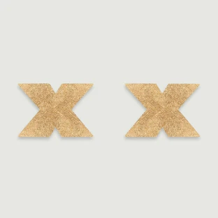 Pegatinas para pezones Flash Cross - Oro