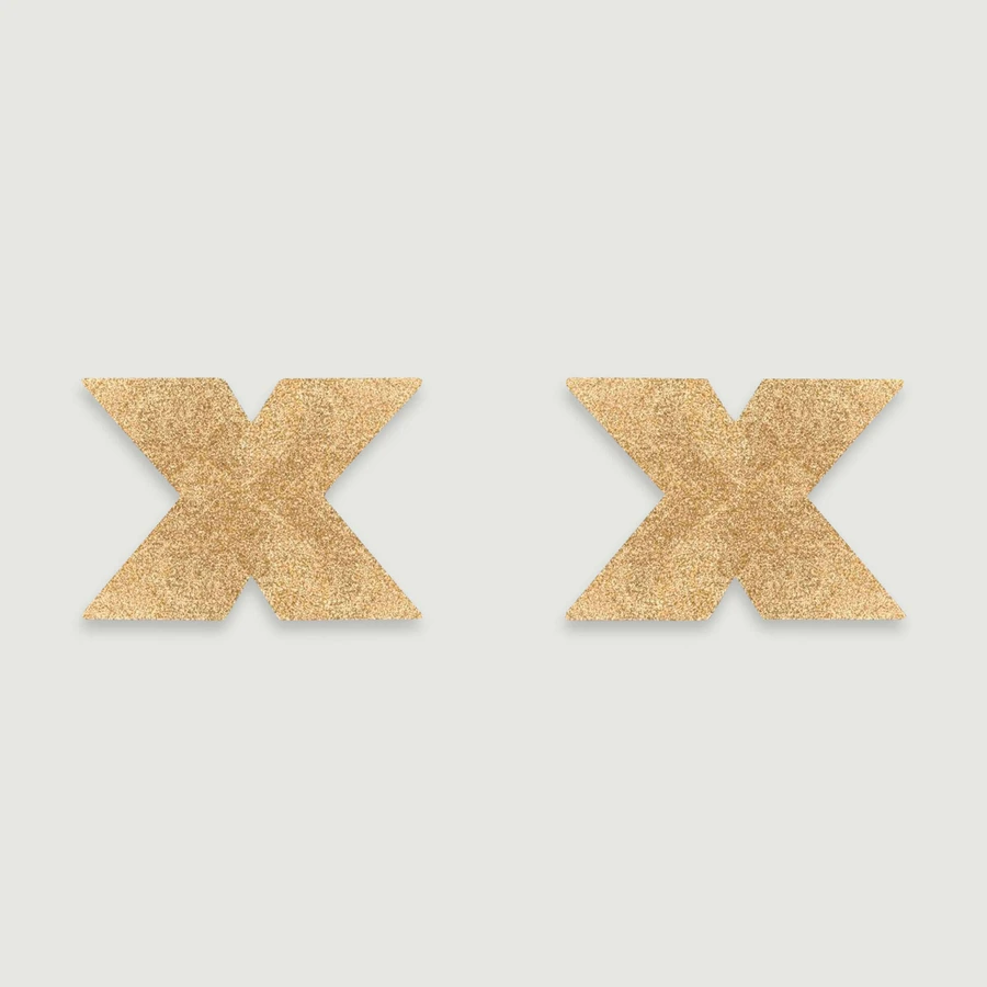 Pegatinas para pezones Flash Cross - Oro