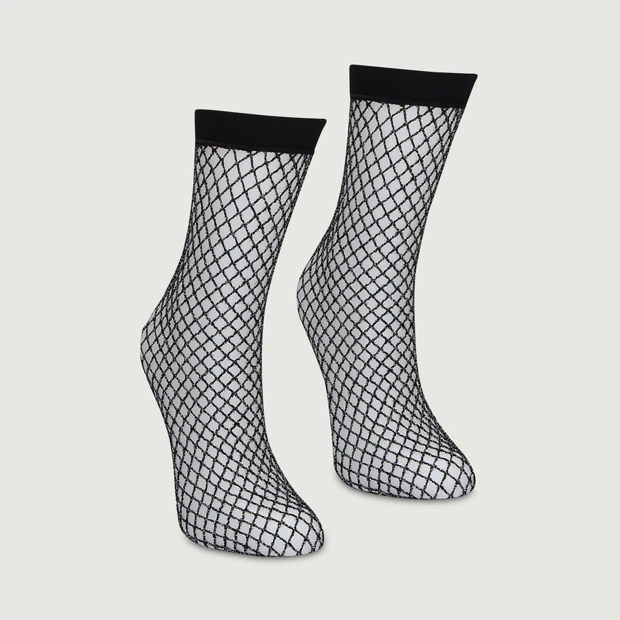 Glitzer-Fischnetz-Socken - Einheitsgröße